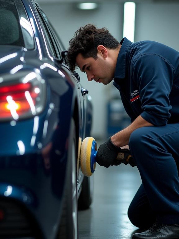 Майстер Kuren CraftWash за роботою, ретельно полірує автомобіль